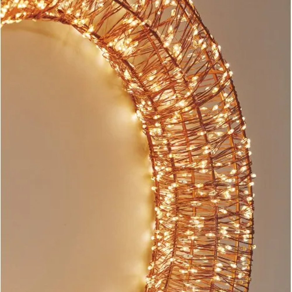 Copper Galaxy Wreath 25cm LED Dual Power Operated