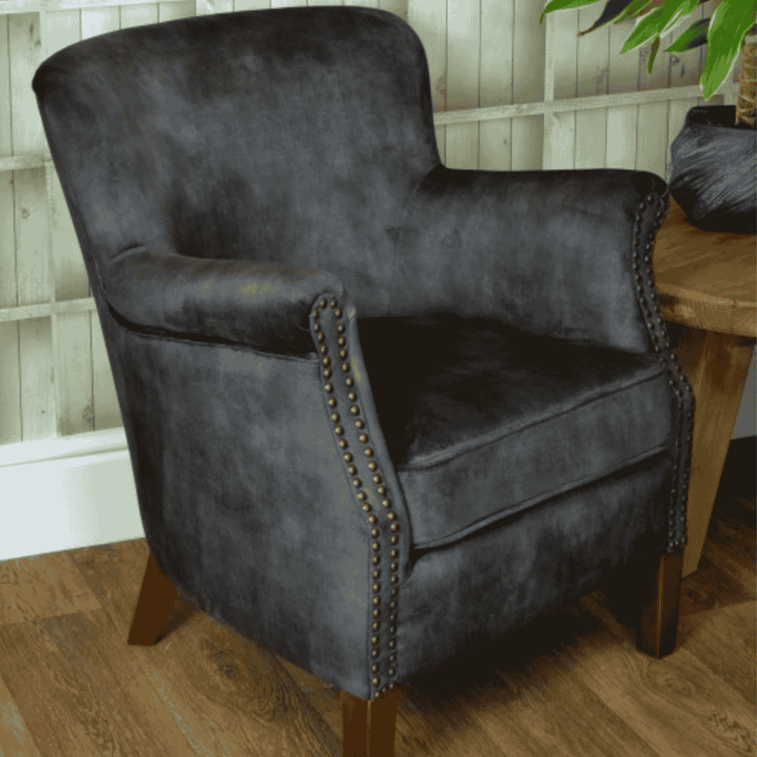 Cromarty Charcoal Velvet Armchair