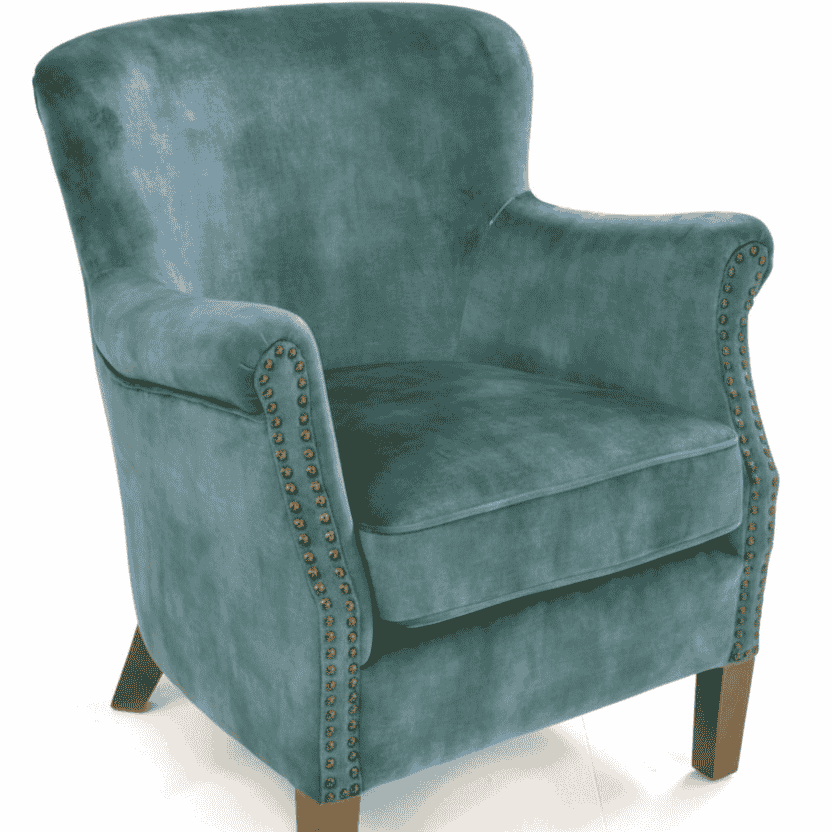Cromarty Vintage Teal Velvet Armchair | Annie Mo's