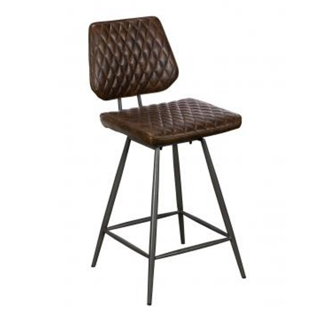 Dalton Dark Brown PU Leather Counter Dining Bar Stool | Annie Mo's