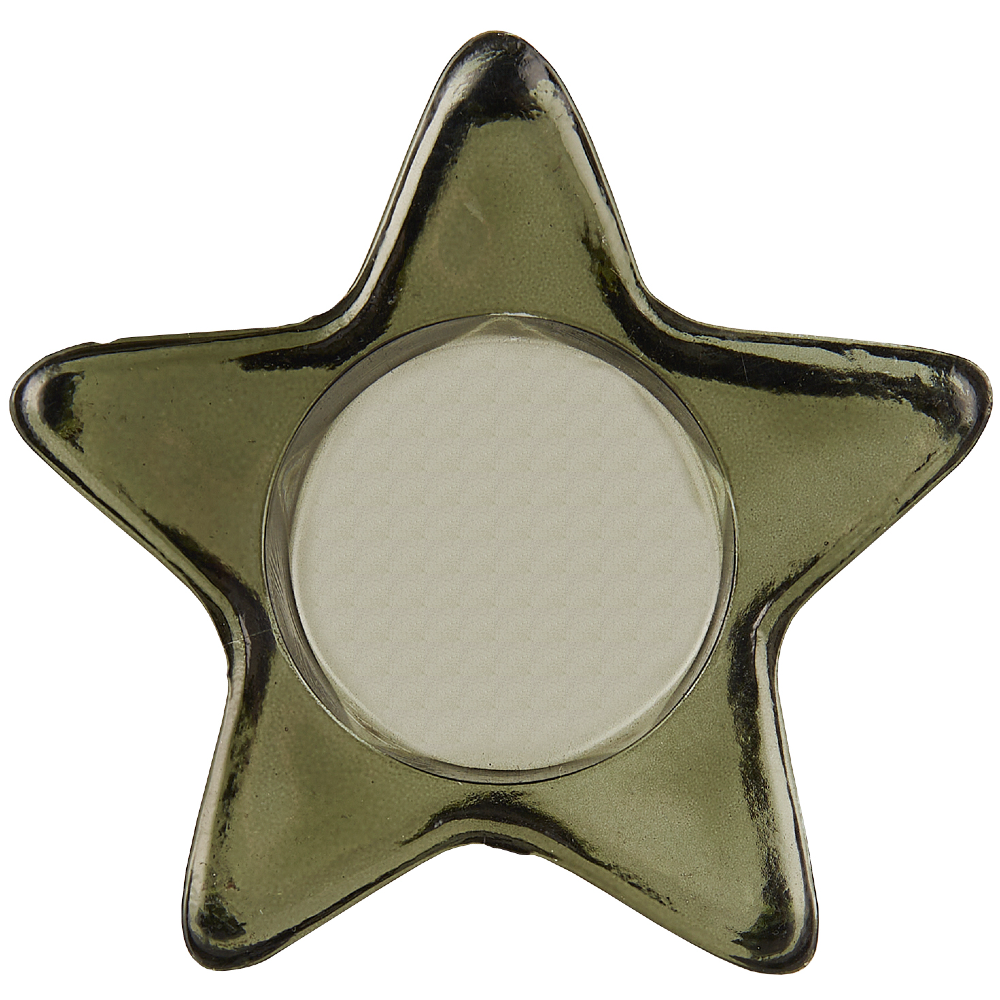 Dark Green Star Glass Candle for T Lights 9cm