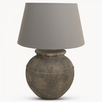 Dark Grey Stone Lamps with Grey Shades | Annie Mo's