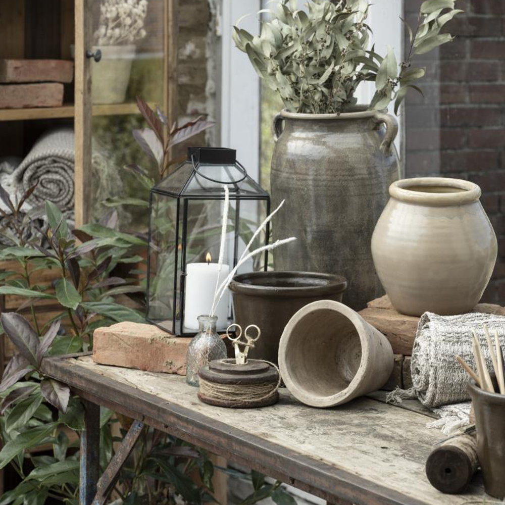 Dark Grey Vase with Ears 31cm