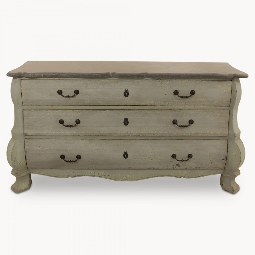 Distressed Large Chest of Drawers with Bluestone Top 159cm | Annie Mo's
