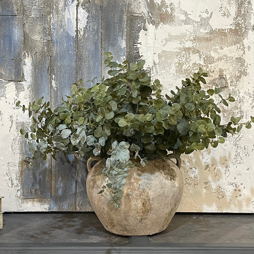 Distressed Cement Squat Vase 41cm