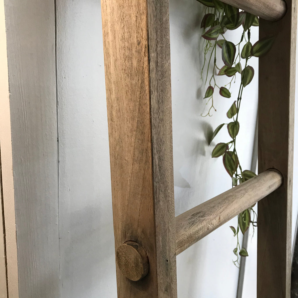 Bleached Mahogany Decorative Step Ladder 186cm