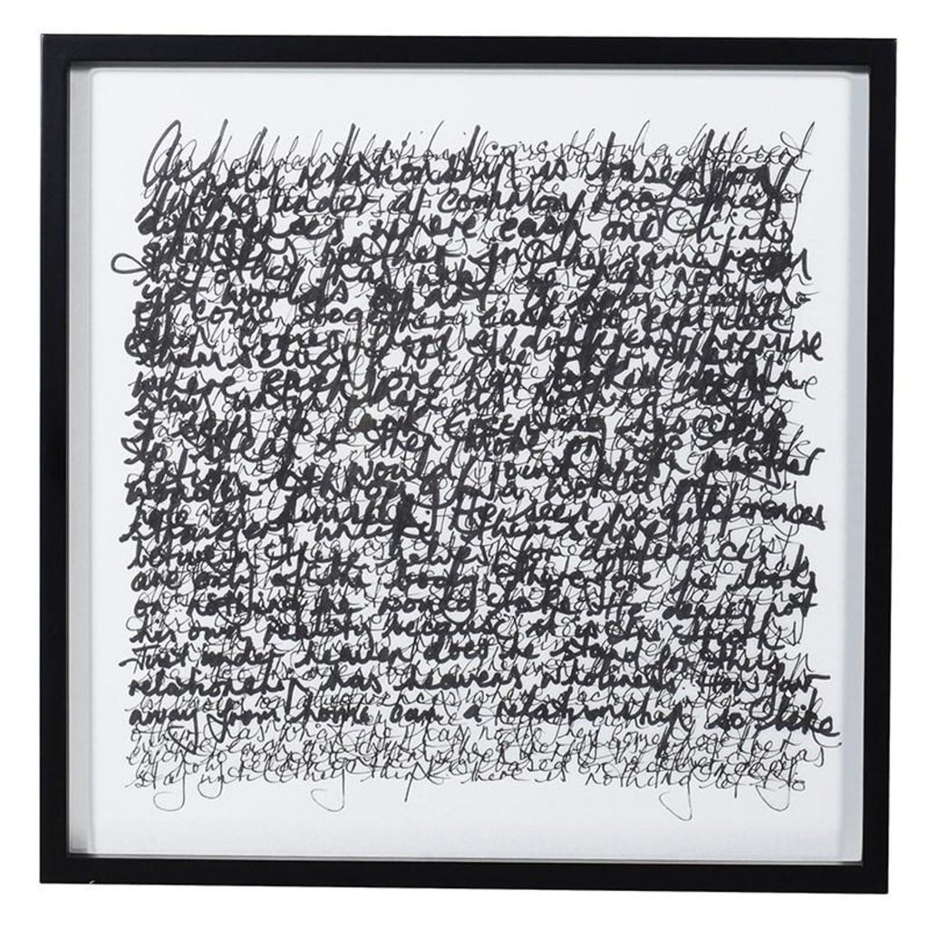 Framed Illegible Scribbles Picture 80cm C