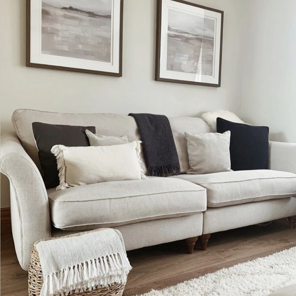 Framed Misty Landscape Picture 81cm D