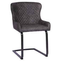 Fusion Cantilever Dining Chair - Grey and Metal | Annie Mo's