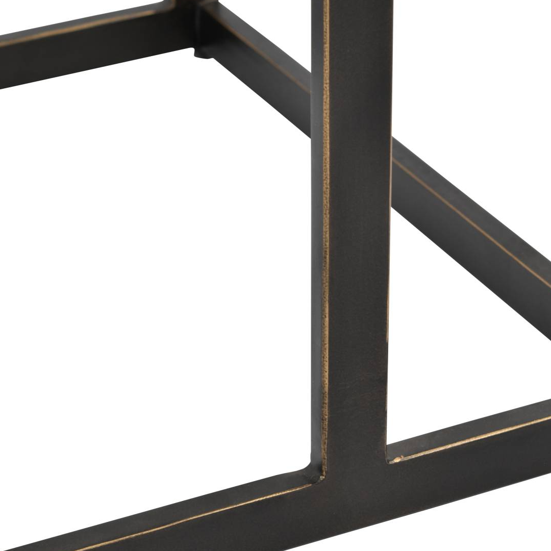 Gilded Bronze Metal and Glass Sofa Table