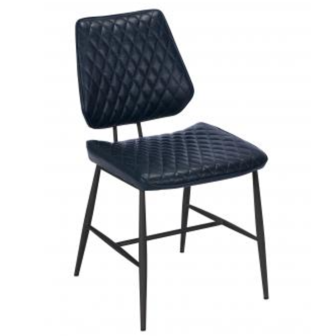 Dalton Navy PU Leather Dining Chair | Annie Mo's