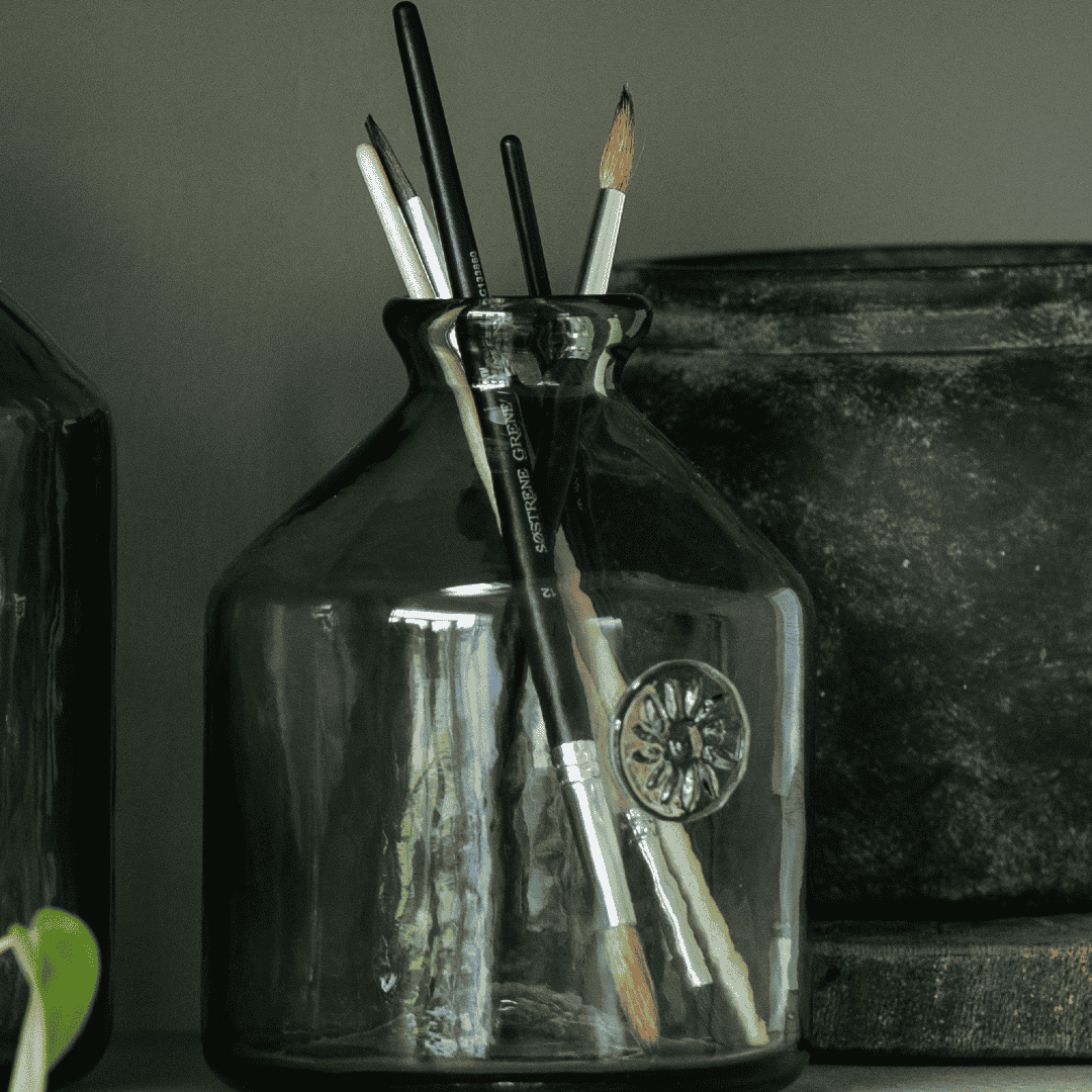 Handblown Green Glass Bottle Vases - Size Choice | Annie Mo's
