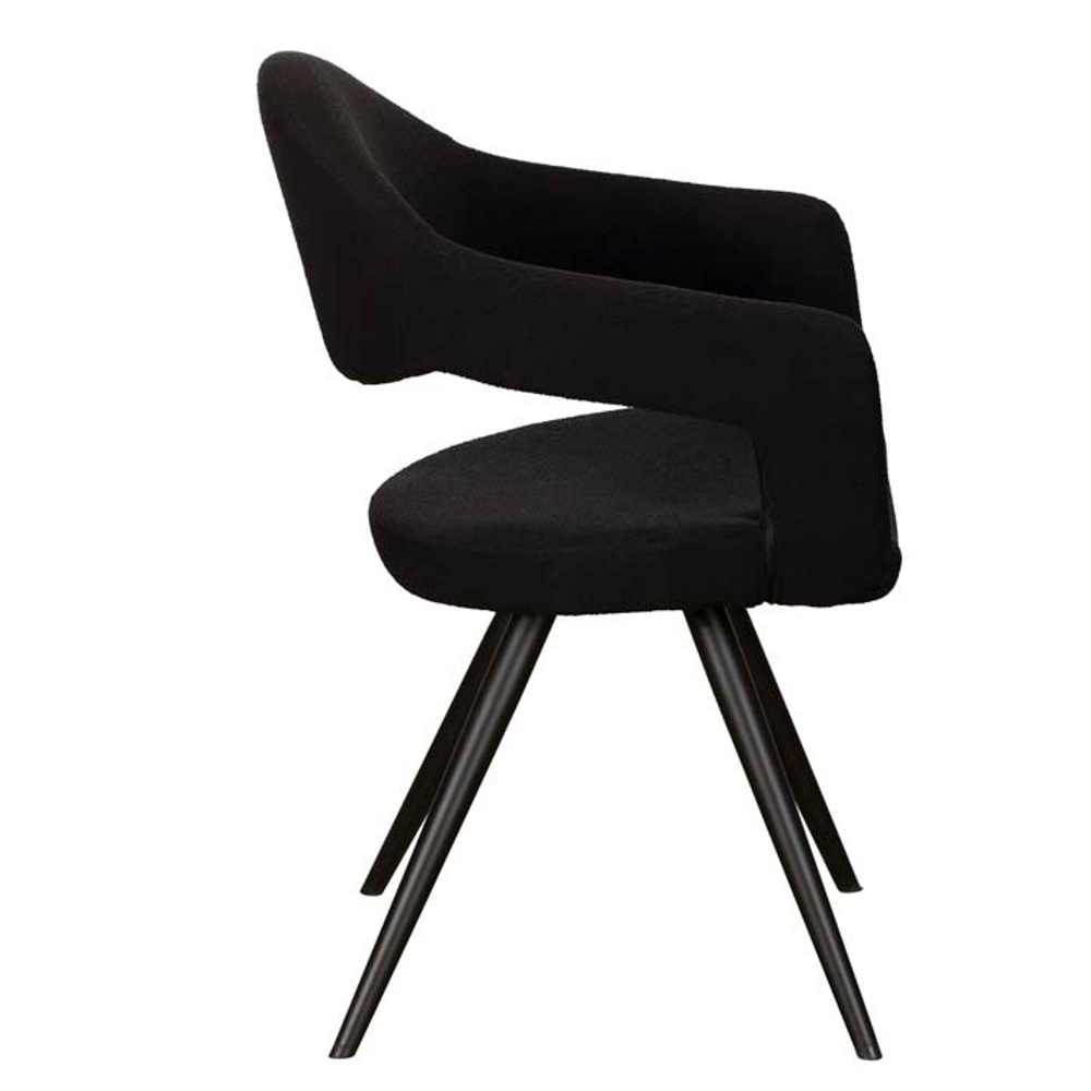 Jasmine Carver Dining Chair - Black Boucle