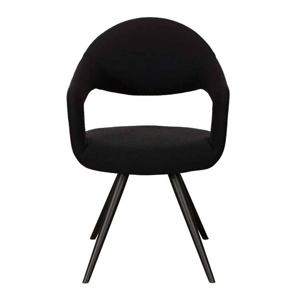 Jasmine Carver Dining Chair - Black Boucle