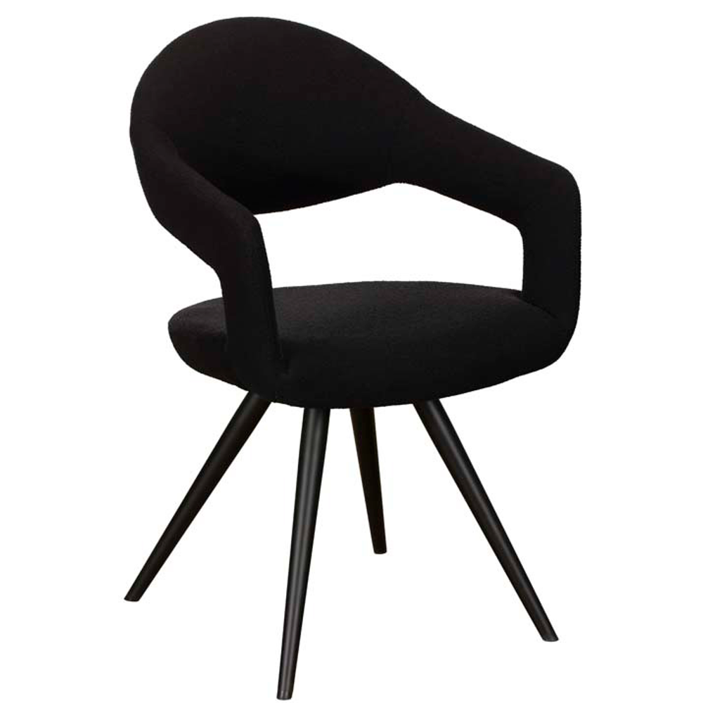 Jasmine  Carver Dining Chair - Black Boucle | Annie Mo's