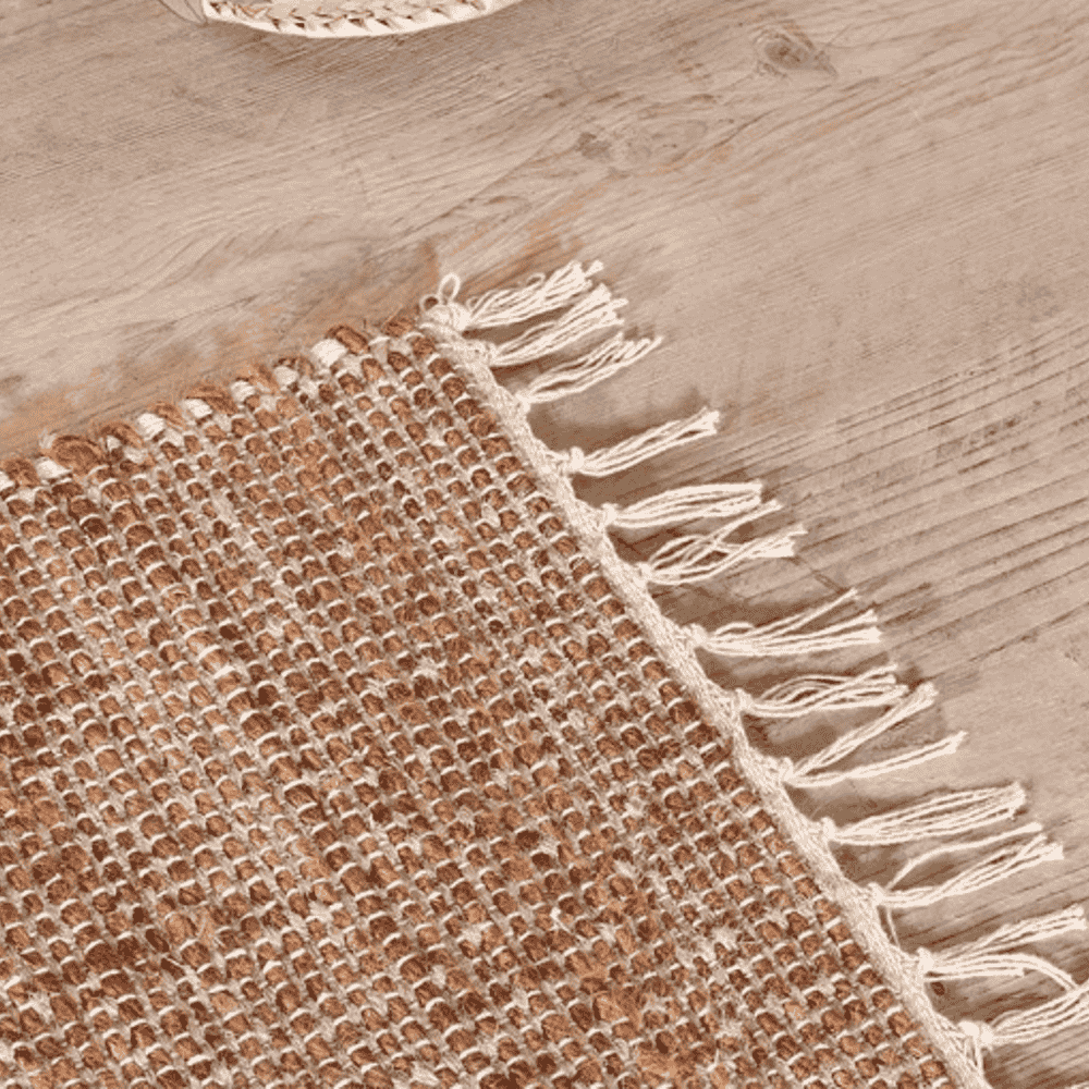 Jute and Cotton Runner - Rust 200cm