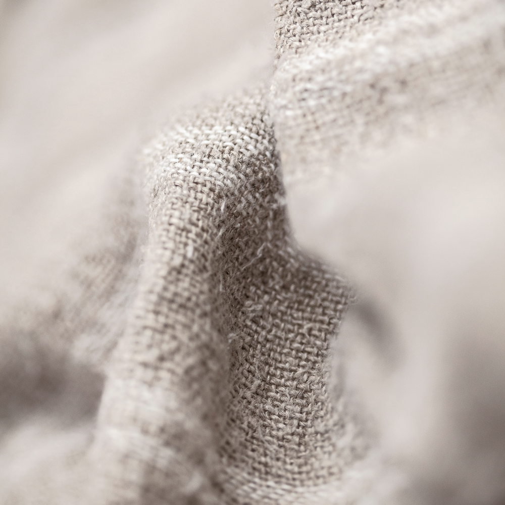 KURUVA White Plaid in Natural Linen Throw 170cm