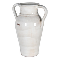 Large Cream Distressed Tall Urn Vase 41cm  | Annie Mo's