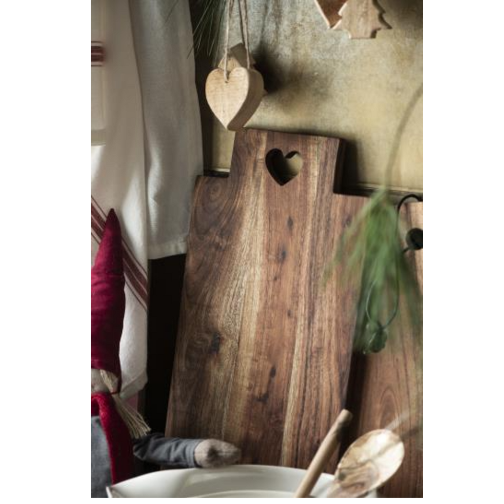 Large Oiled Acacia Cutting Board with Heart 48cm | Annie Mo's