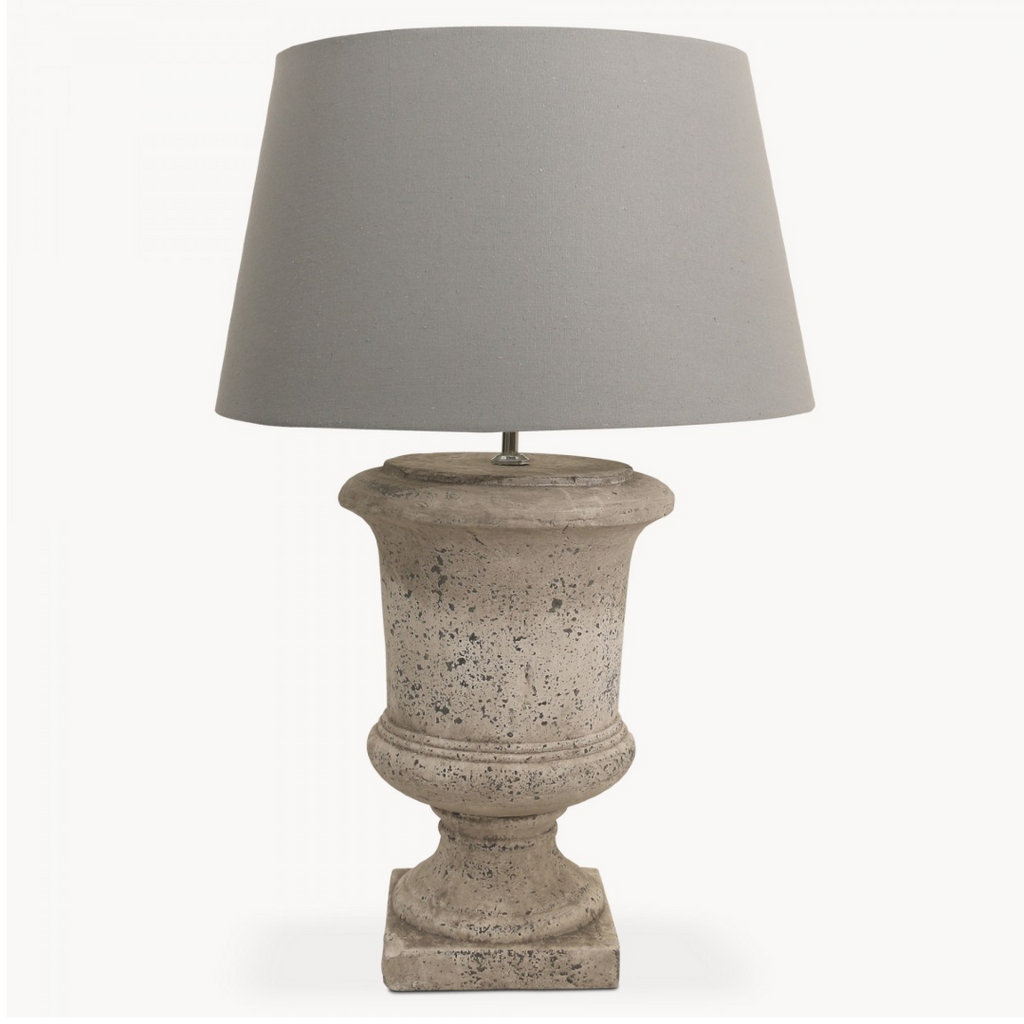 Large Stone Lamp with Grey Shade 80cm | Annie Mo's