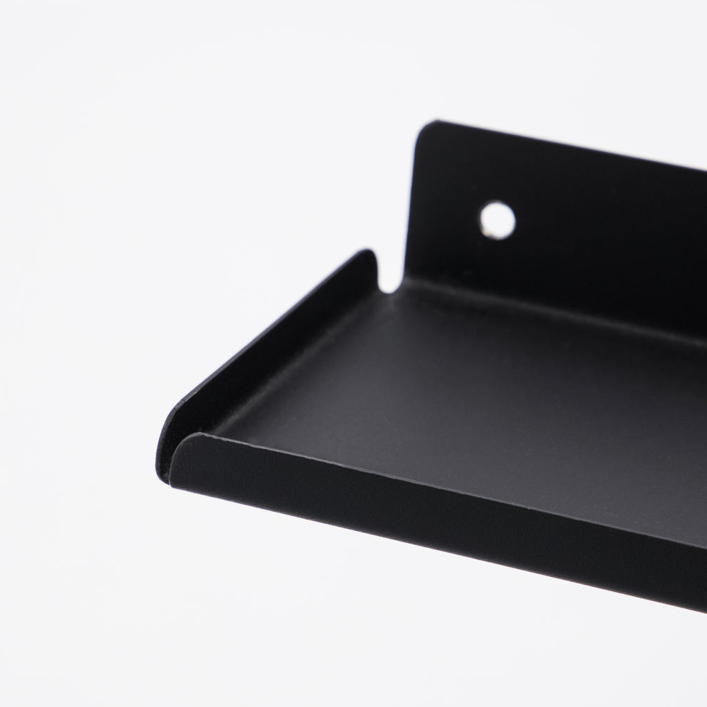 Ledge Shelf Black Metal 80cm