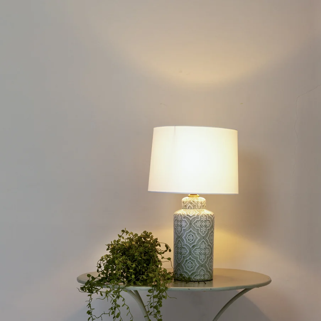 Maroc Lamp With White Shade 51cm