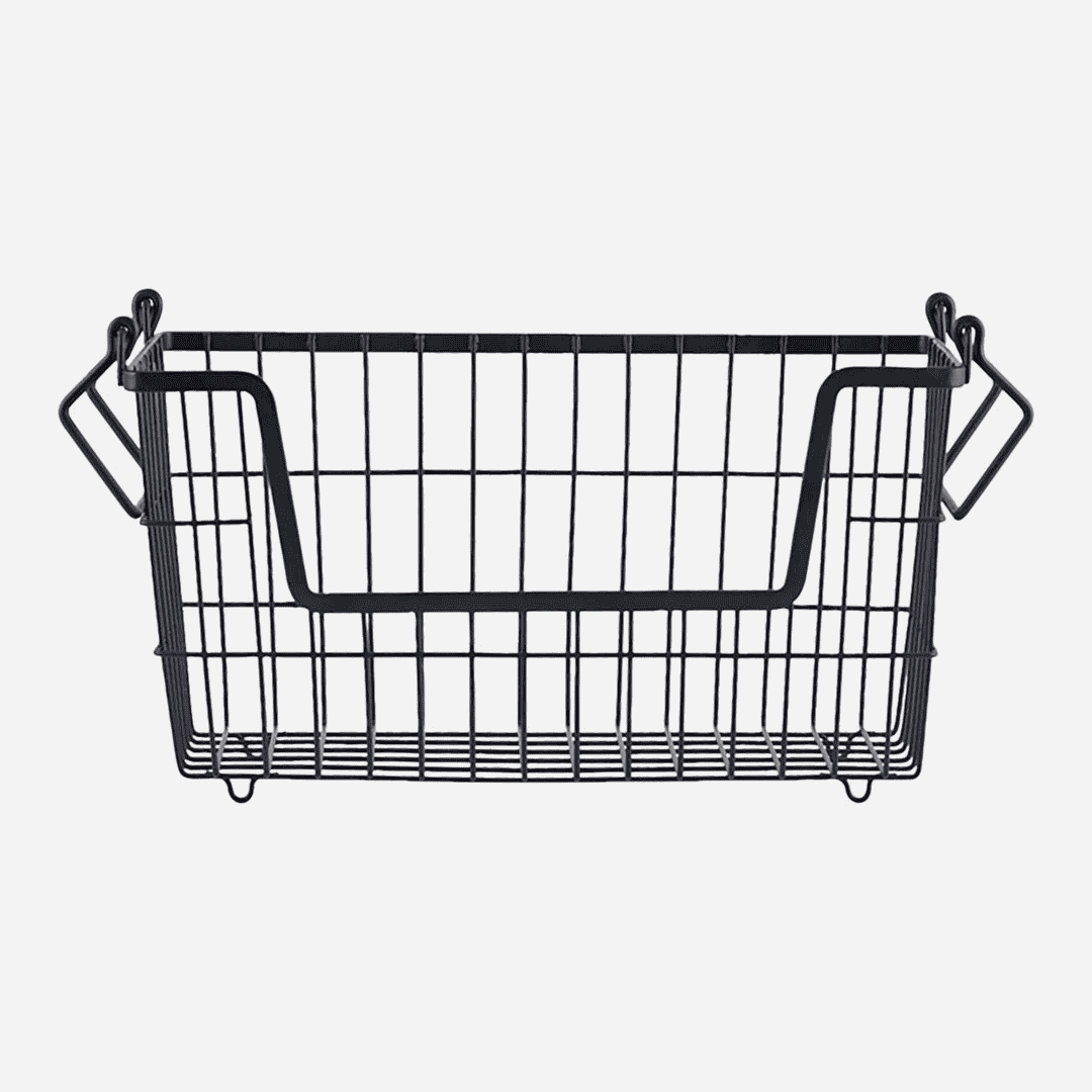Matt Black Stackable Wire Basket 32cm-B