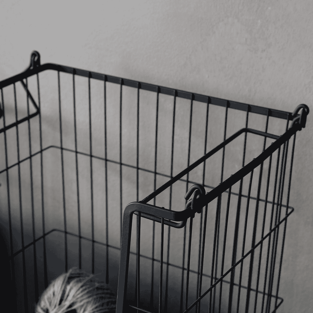 Matt Black Stackable Wire Basket 42cm