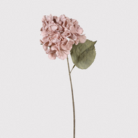 Mauve Hydrangea Spray with Leaves 60cm | Annie Mo's
