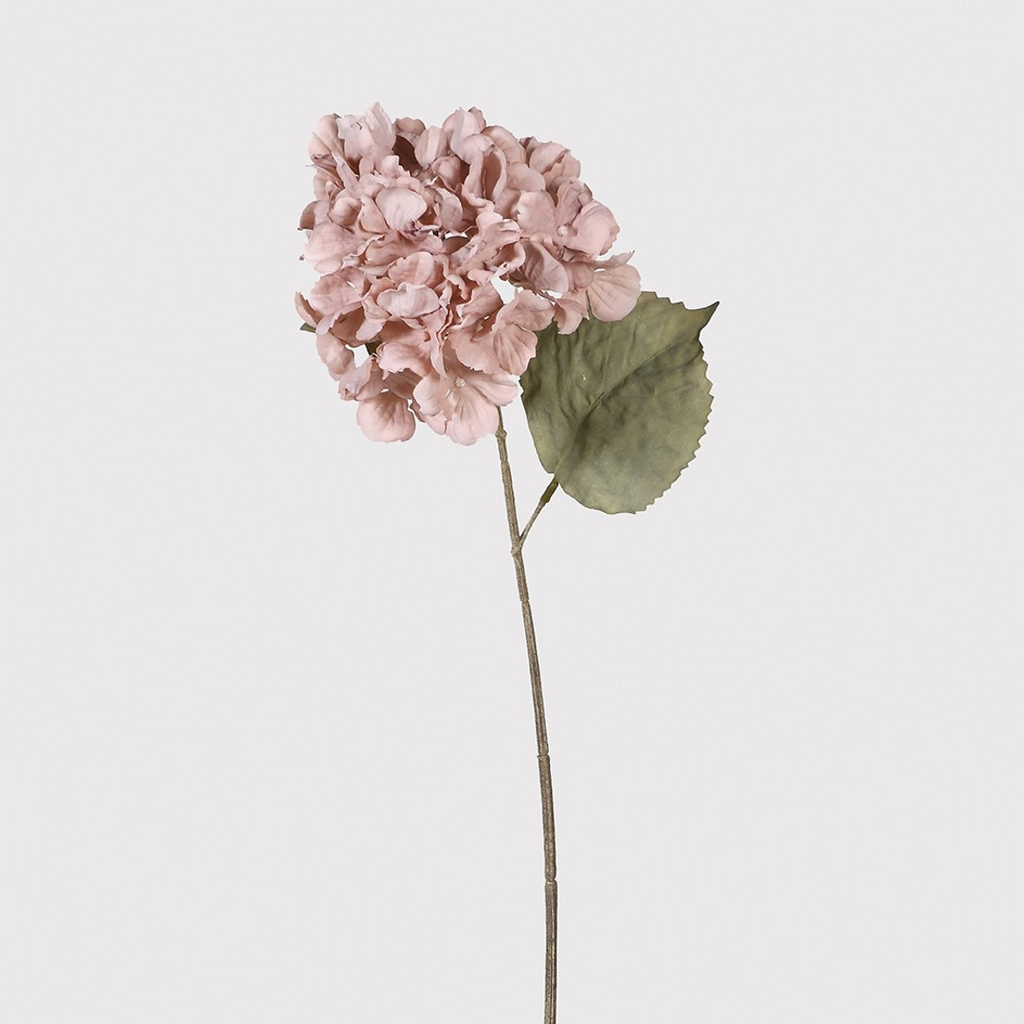 Mauve Hydrangea Spray with Leaves 60cm | Annie Mo's