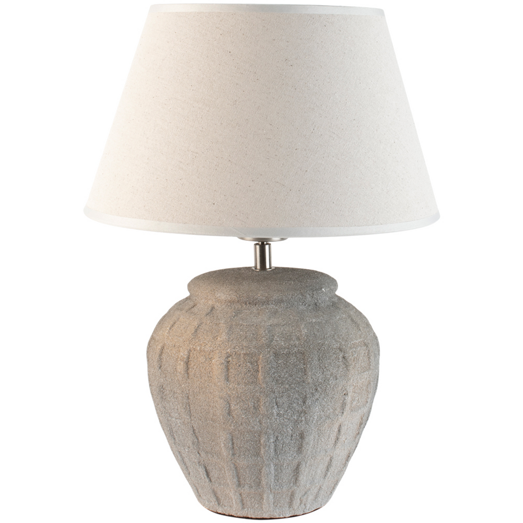 Minerva Stoneware Lamp with Cream Shade 40cm