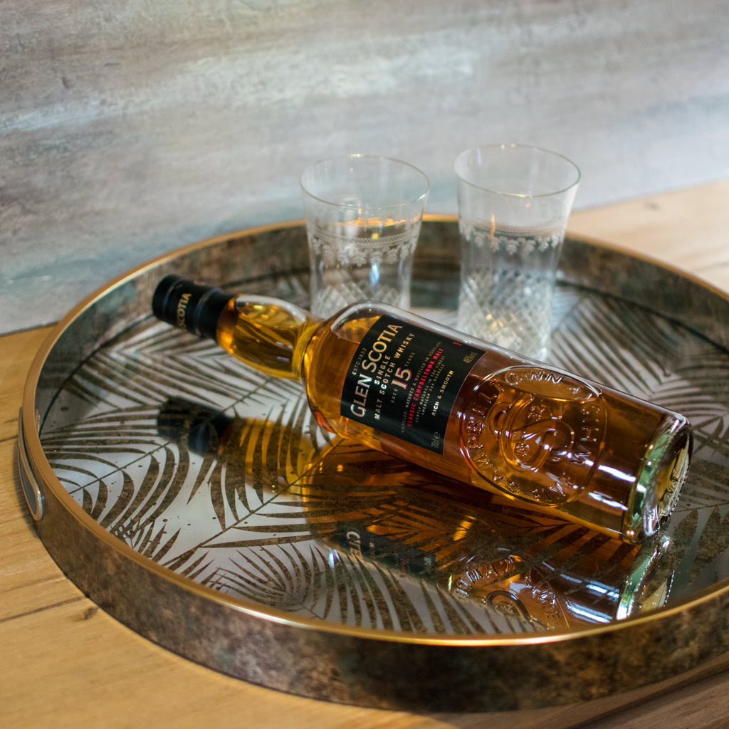 Mirrored Fern Pattern Tray 45cm B