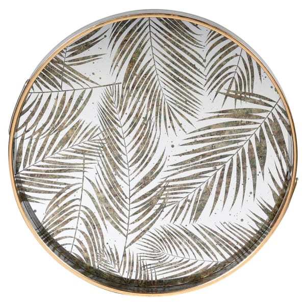 Mirrored Fern Pattern Tray 45cm H