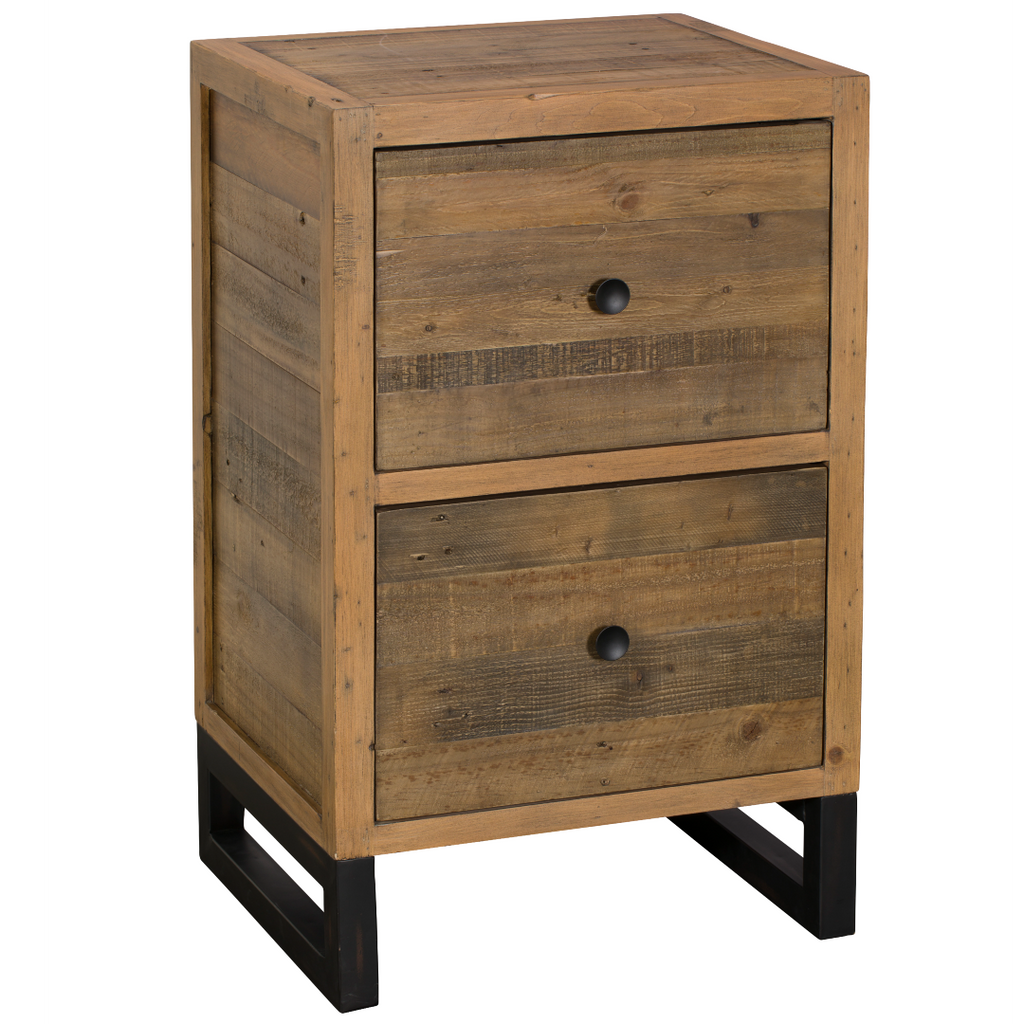 Nixon Reclaimed Mixed Wood Filing Cabinet 85cm