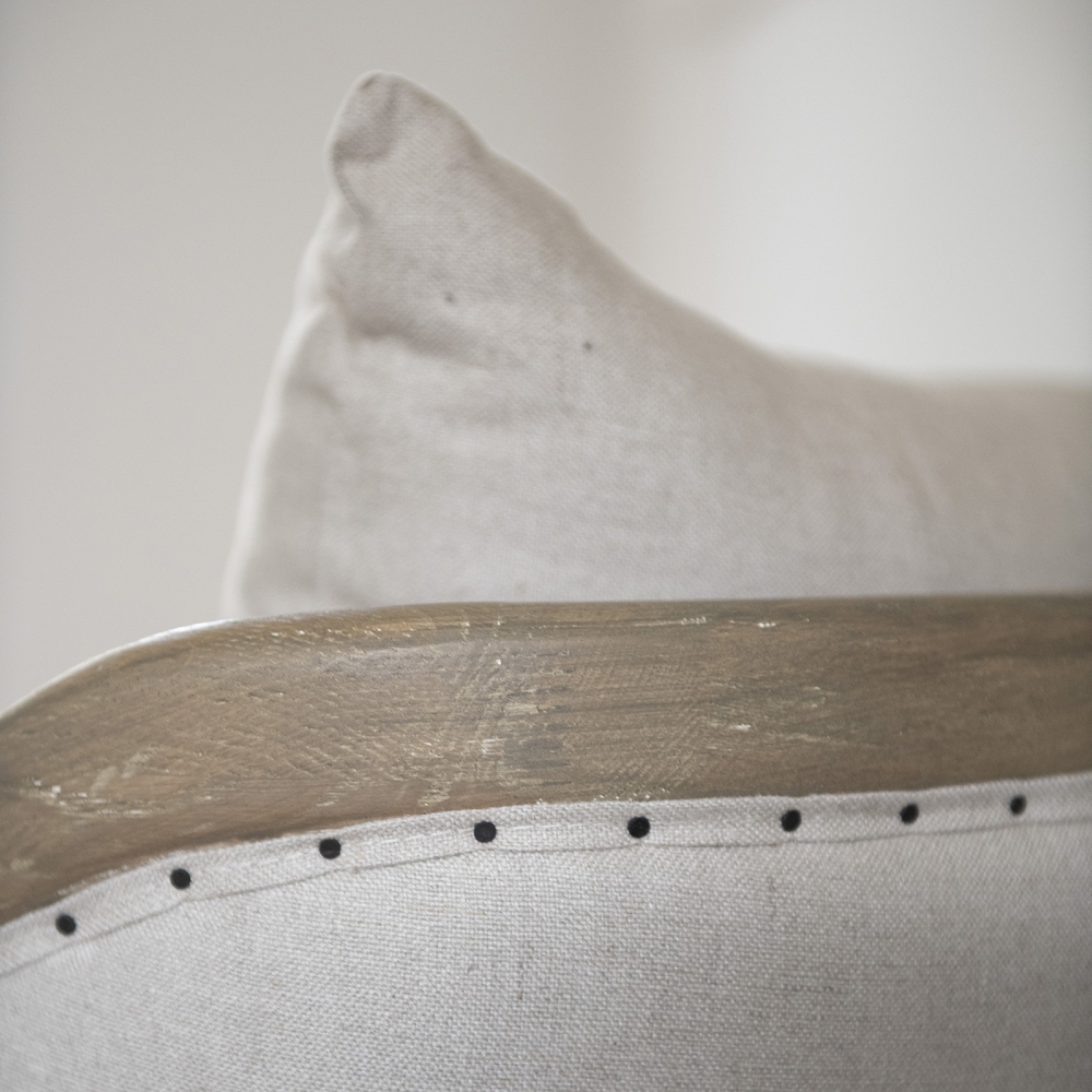 St James Oak and Linen Framed Curved Back Occasional Chair