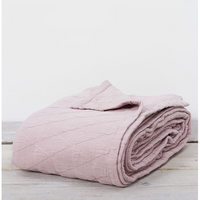 Oslo Blush Pink Geometric Bedspread 220x230cm | Annie Mo's