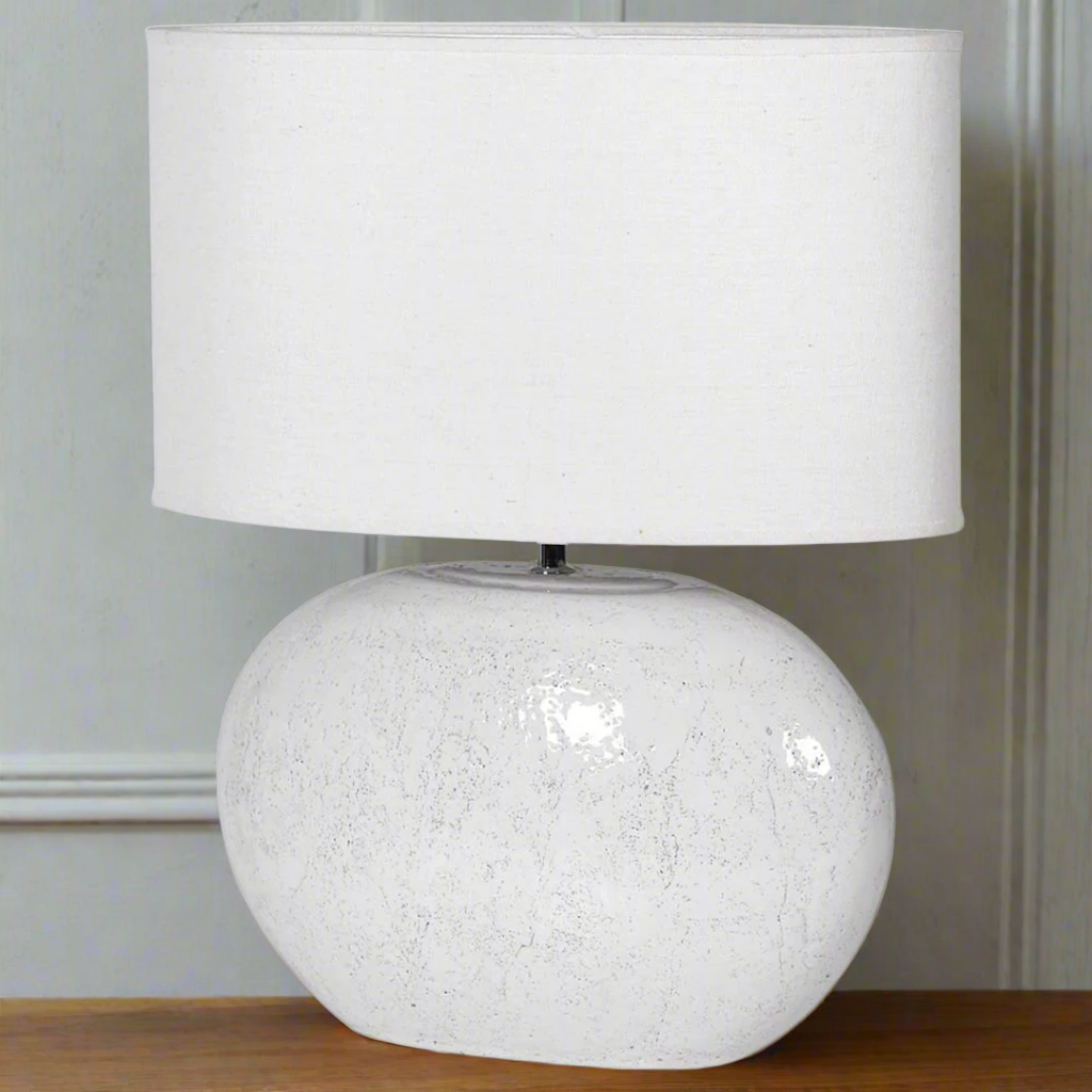 Oval Ceramic Lamp with Shade 52cm | Annie Mo's