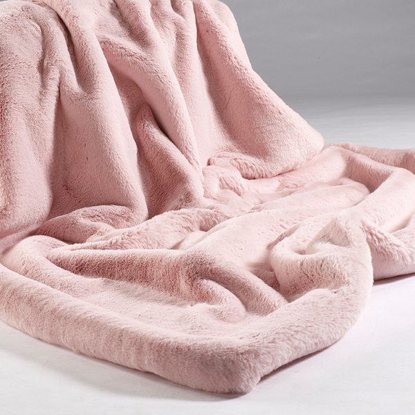 Dusky pact pink fluffy throw
