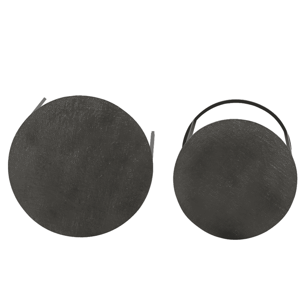 RENGO Textured Black Nickel Nest of Two Tables -B