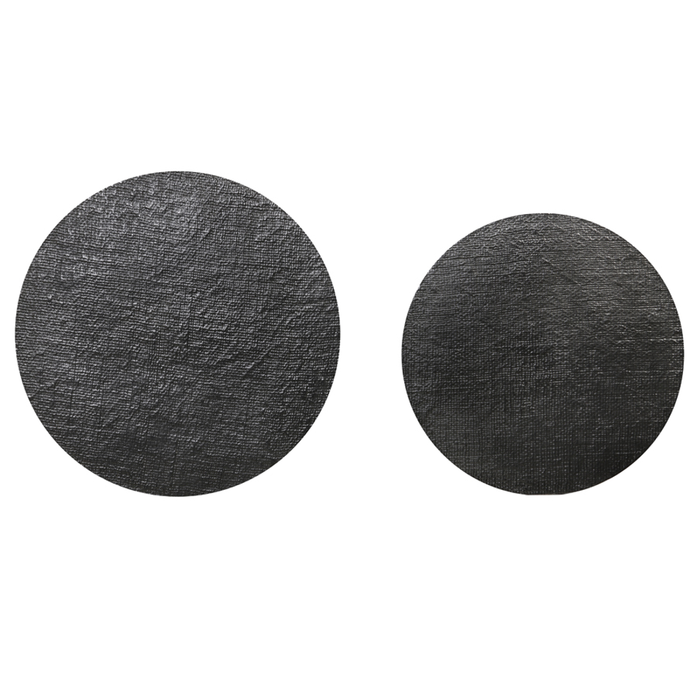 RENGO Textured Black Nickel Nest of Two Tables 52cm