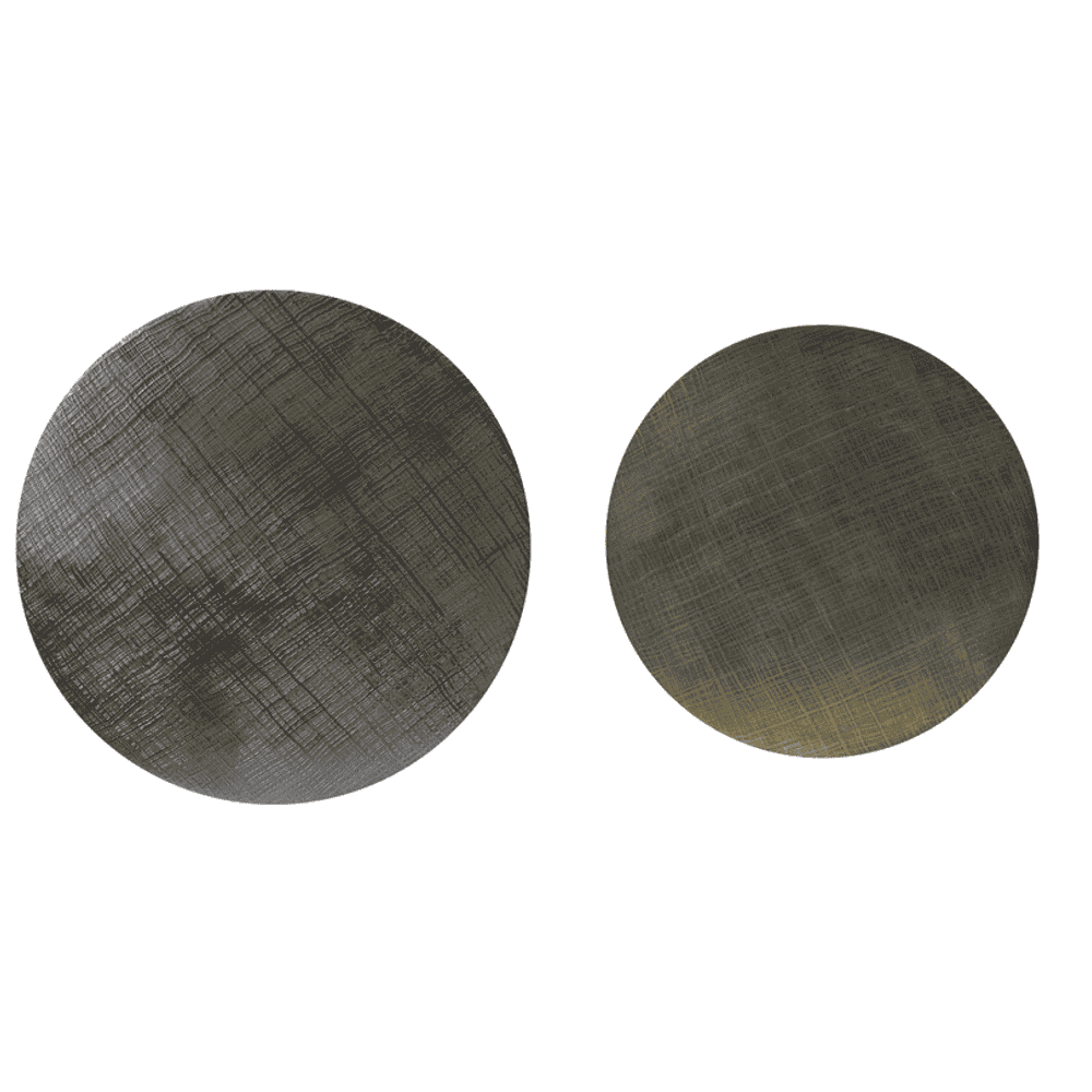 RENGO Textured Black and Brown Metal Nesting Tables