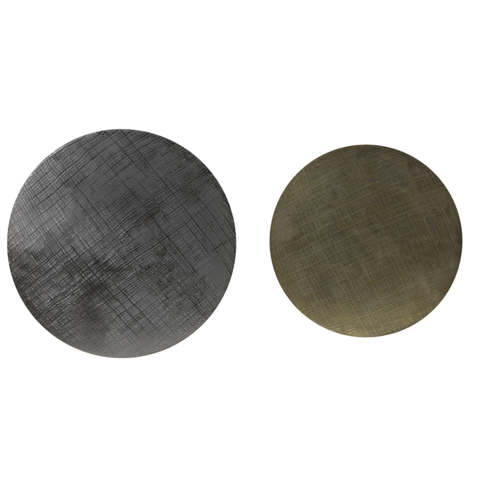 RENGO Textured Black and Brown Metal Nesting Tables 52cm