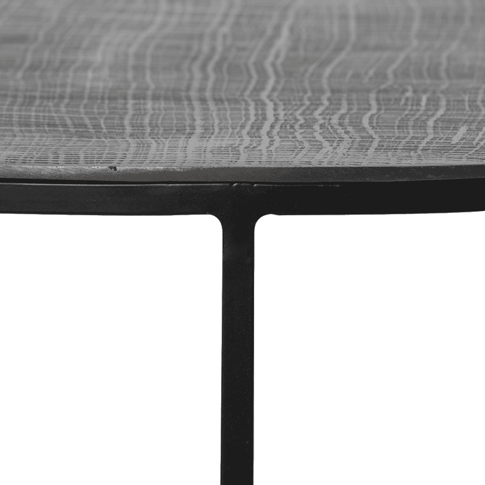 RENGO Textured Black and Brown Metal Nesting Tables-B