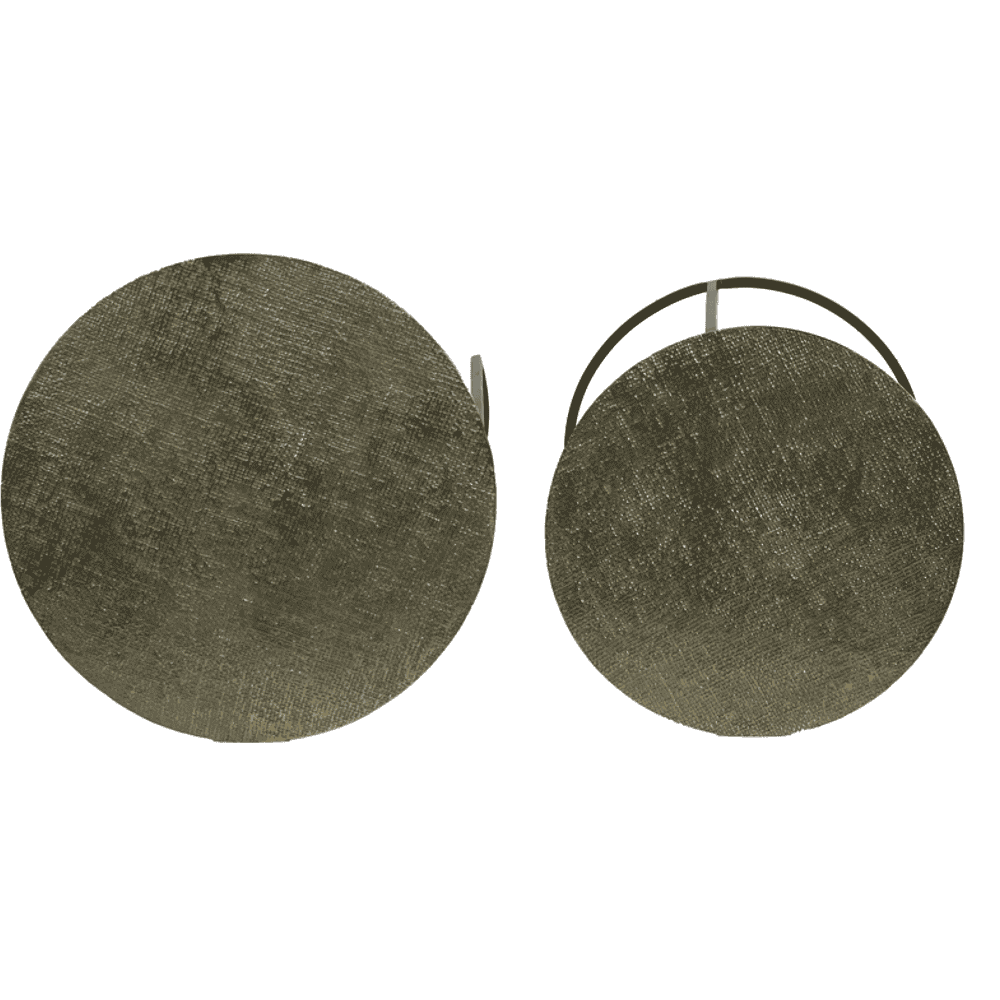 RENGO Textured Bronze Black Metal Nesting Tables 52cm-B