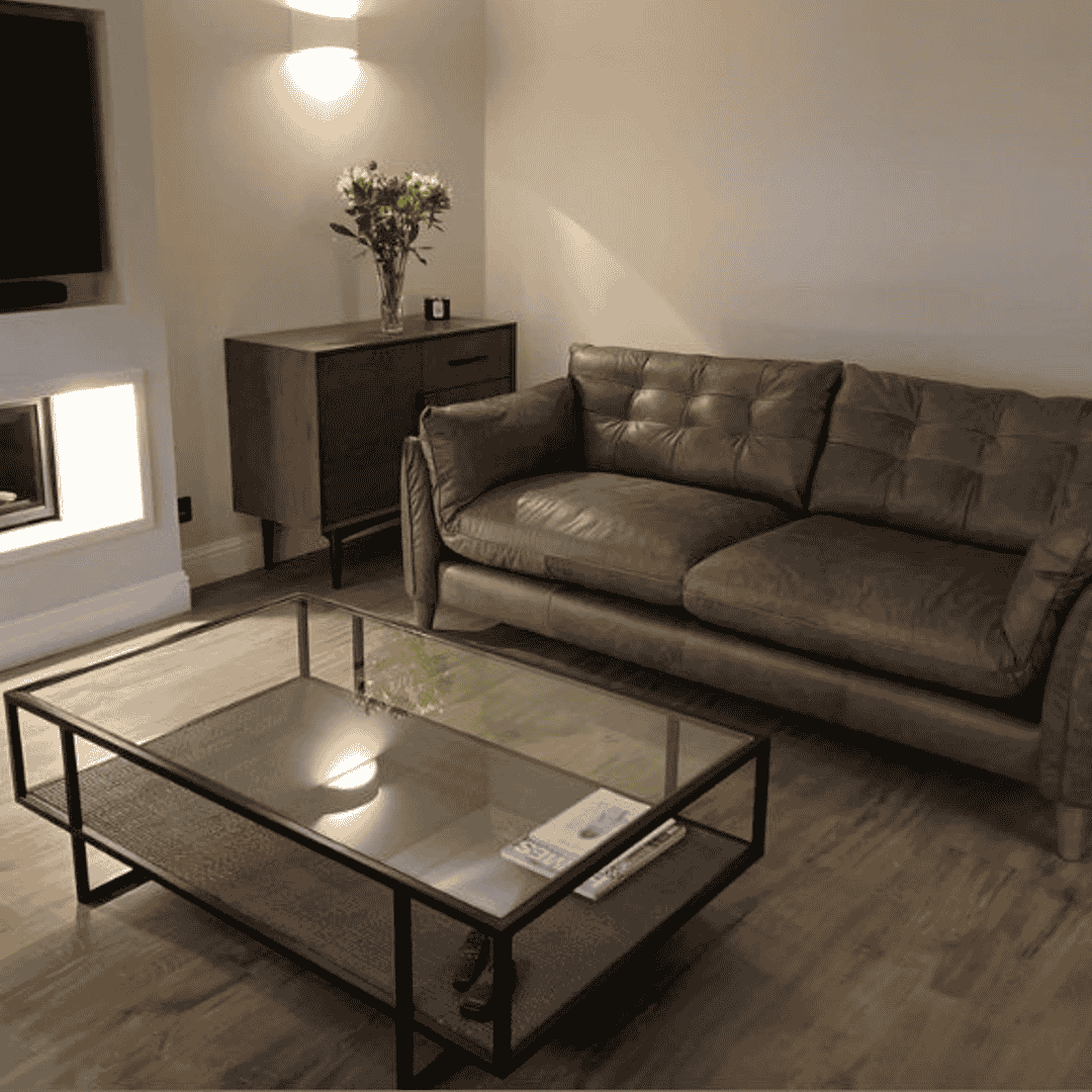 Rattan and Glass Coffee Table