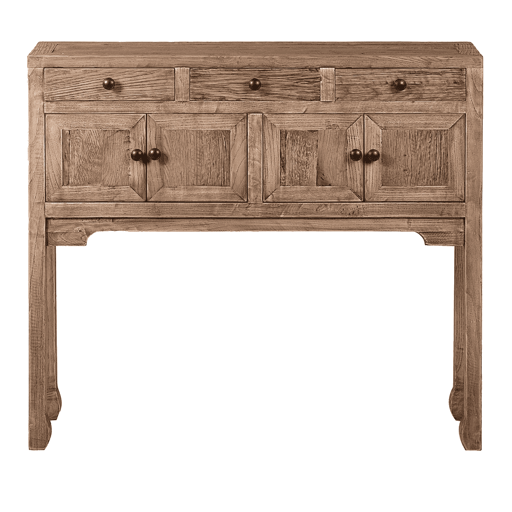 Reclaimed Oak Four Door with Three Drawers Console Table