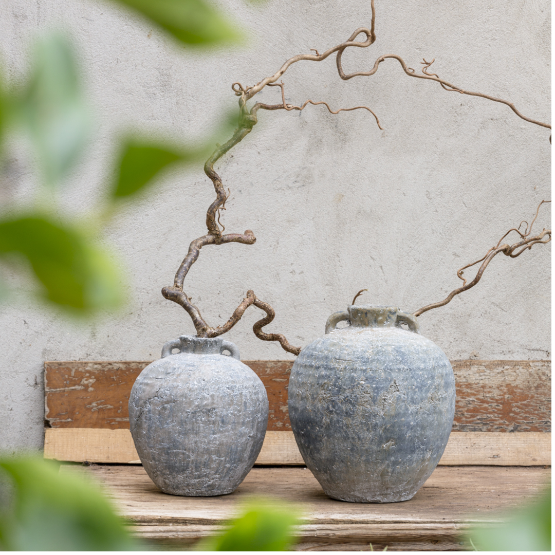 Ribbed Narrow Neck Rustic Vases | Annie Mo's
