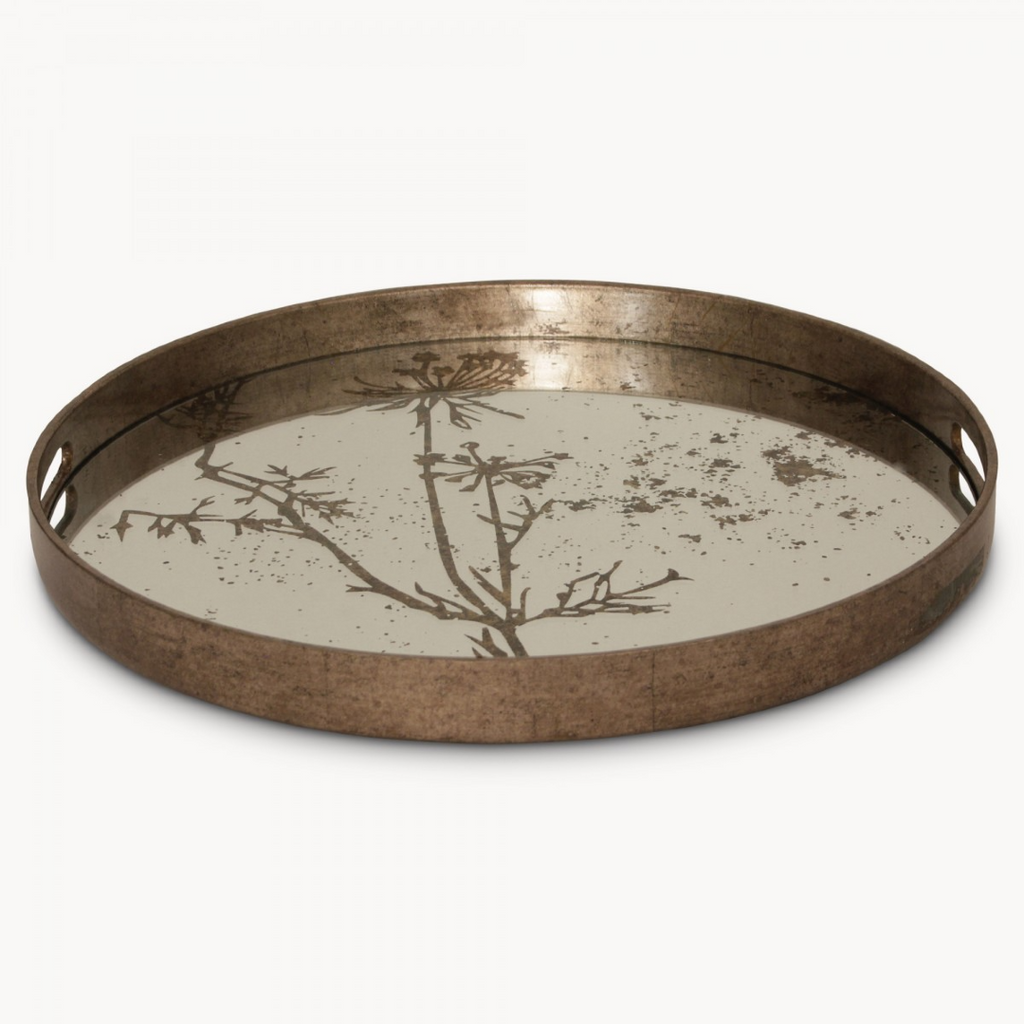Round Cow Parsley Mirrored Tray 37cm | Annie Mo's