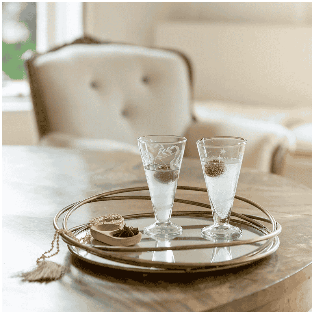 Round Mirrored Tray 33cm