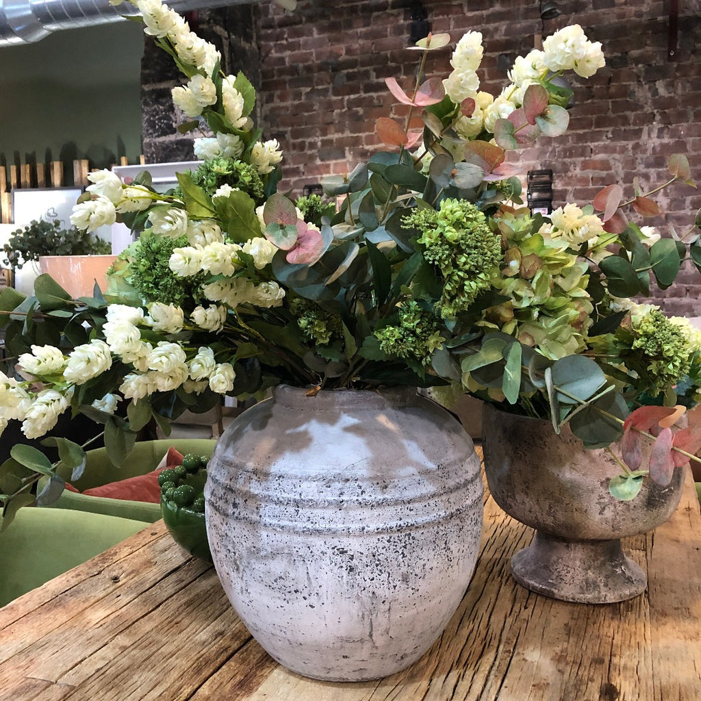 Round Stone Vase 34cm L